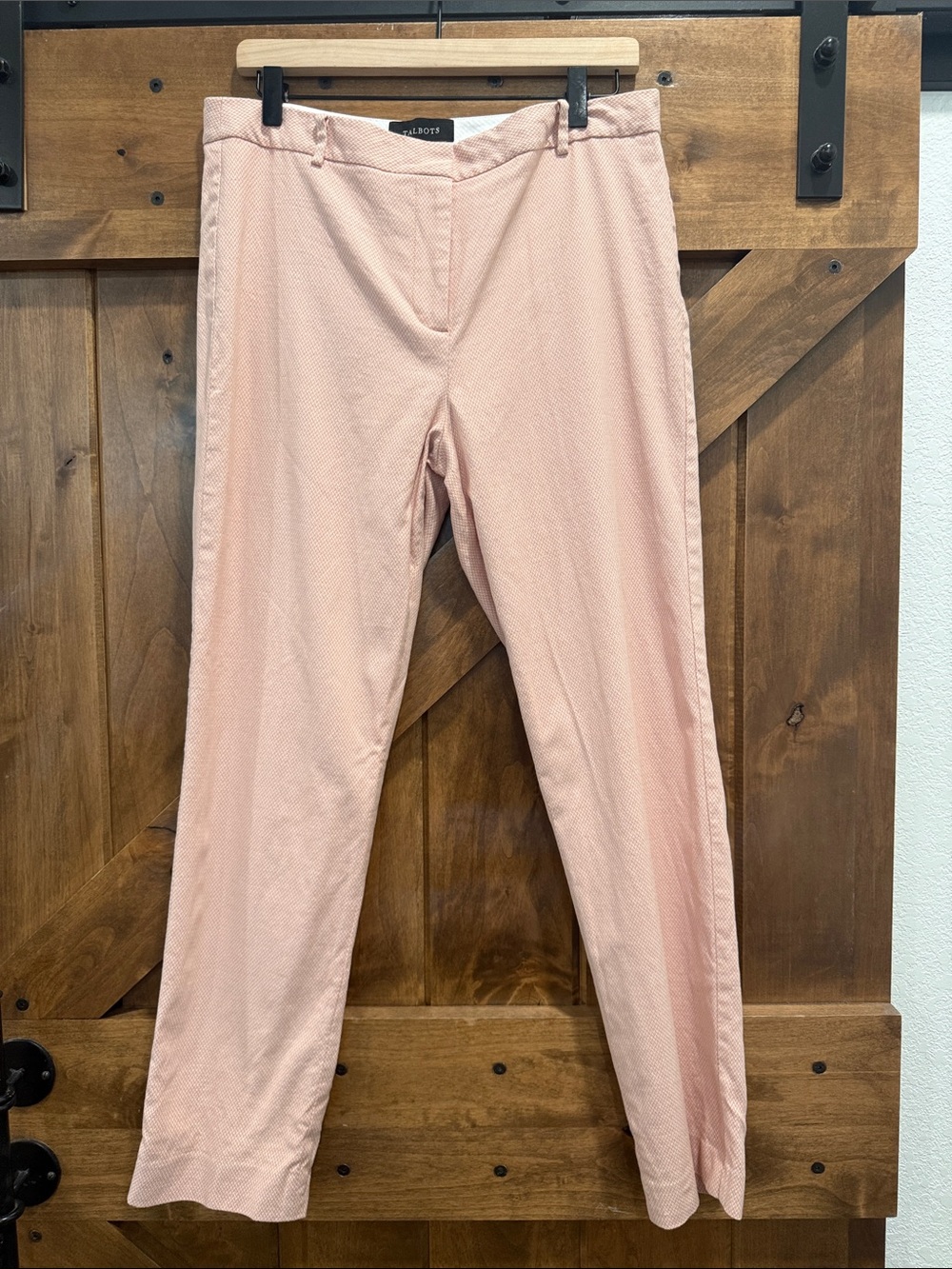 Talbots Peach-Pink Herringbone Dress Pants Size 10